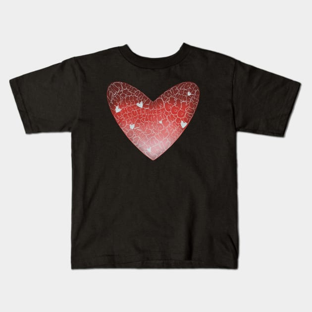 Heart Word Art Valentines Day Bubble Letters Kids T-Shirt by Sheila’s Studio
